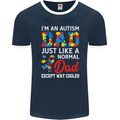 Autism Dad Autistic Fathers Day ASD Mens Ringer T-Shirt FotL Navy Blue/White