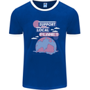 Climate Change Support Your Local Planet Mens Ringer T-Shirt Royal Blue/White