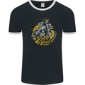 King of the Road Biker Motorcycle Motorbike Mens Ringer T-Shirt FotL Black/White