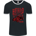 Hotrod Steel in Motion Hot Rod Dragster Car Mens Ringer T-Shirt FotL Black/White