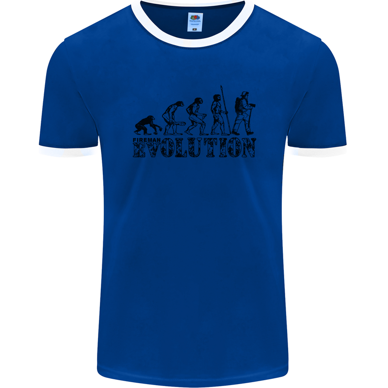 Fireman Evolution Mens Ringer T-Shirt FotL Royal Blue/White