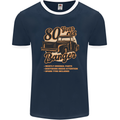 80 Year Old Banger Birthday 80th Year Old Mens Ringer T-Shirt FotL Navy Blue/White