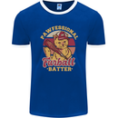 Funny Baseball Cat Furball Batter Mens Ringer T-Shirt FotL Royal Blue/White