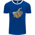 A Colourful Sloth on a Branch Mens Ringer T-Shirt FotL Royal Blue/White