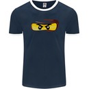 Ninja Eyes Mens Ringer T-Shirt FotL Navy Blue/White
