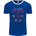 Let's Summon the Devil Ouija Board Demons Mens Ringer T-Shirt FotL Royal Blue/White