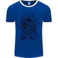 Steampunk Octopus Kraken Cthulhu Mens Ringer T-Shirt FotL Royal Blue/White