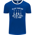 Play Guitar Say Voices in My Head Guitarist Mens Ringer T-Shirt FotL Royal Blue/White