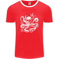 A Cthulhu Kraken Octopus Mythology Mens Ringer T-Shirt FotL Red/White