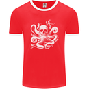 A Cthulhu Kraken Octopus Mythology Mens Ringer T-Shirt FotL Red/White
