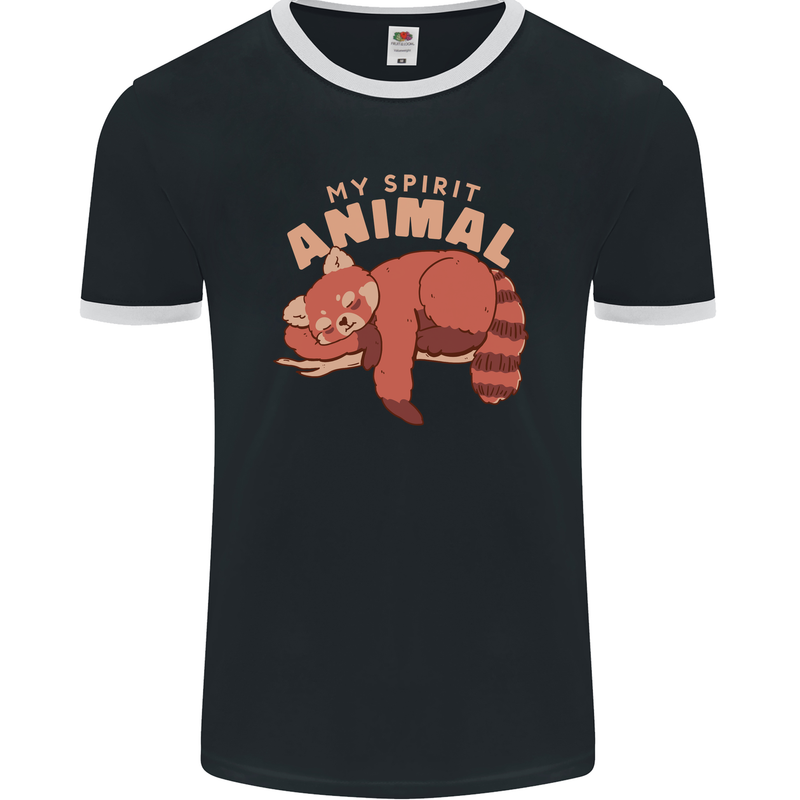 Red Panda My Spirit Animal Mens Ringer T-Shirt FotL Black/White
