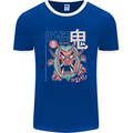 Oni Yokai Japanese Red Demon Mens Ringer T-Shirt FotL Royal Blue/White