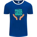 Climate Change Trees Are the Answer Mens Ringer T-Shirt FotL Royal Blue/White