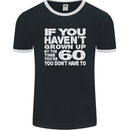 60th Birthday 60 Year Old Don't Grow Up Funny Mens Ringer T-Shirt FotL Black/White