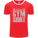Gym Training Top Bodybuilding Weightlifting Mens Ringer T-Shirt FotL Red/White