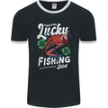 This Is My Lucky Fishing Funny Fisherman Mens Ringer T-Shirt FotL Black/White