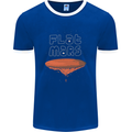 Flat Planet Mars Mens Ringer T-Shirt FotL Royal Blue/White