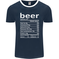 Funny Beer Nutritional Facts Alcohol Mens Ringer T-Shirt FotL Navy Blue/White