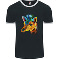 A Giraffe Watercolour Mens Ringer T-Shirt FotL Black/White