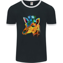 A Giraffe Watercolour Mens Ringer T-Shirt FotL Black/White