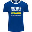 Missing Spirit Level Builder Bricklayer Mens Ringer T-Shirt FotL Royal Blue/White