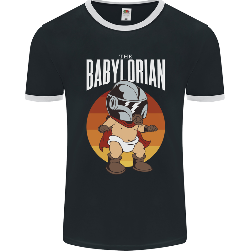 Babylorian Funny Baby Infant Toddler Parody Mens Ringer T-Shirt FotL Black/White