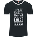 Brains Are Awesome Funny Sarcastic Slogan Mens Ringer T-Shirt FotL Black/White