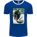 Save Nature Environment Climate Change Life Mens Ringer T-Shirt FotL Royal Blue/White