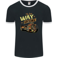 Long Way Home Motorcycle Chopper Biker Mens Ringer T-Shirt FotL Black/White