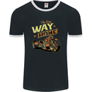 Long Way Home Motorcycle Chopper Biker Mens Ringer T-Shirt FotL Black/White