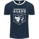 Schrodinger's Cat Science Geek Nerd Mens Ringer T-Shirt FotL Navy Blue/White