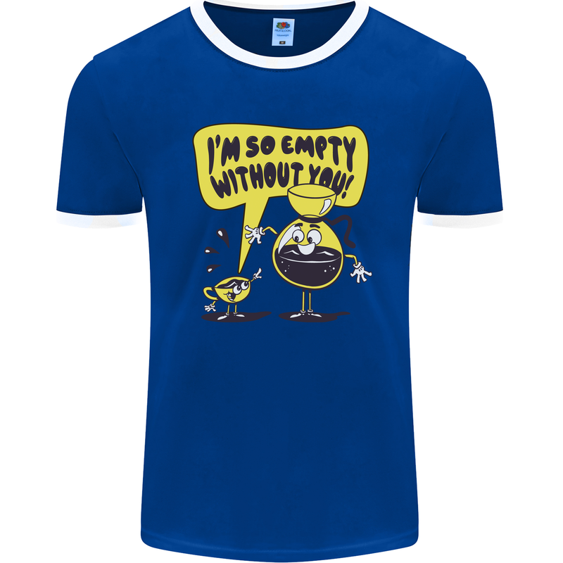 Funny Coffee Mens Ringer T-Shirt FotL Royal Blue/White