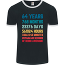 64th Birthday 64 Year Old Mens Ringer T-Shirt FotL Black/White