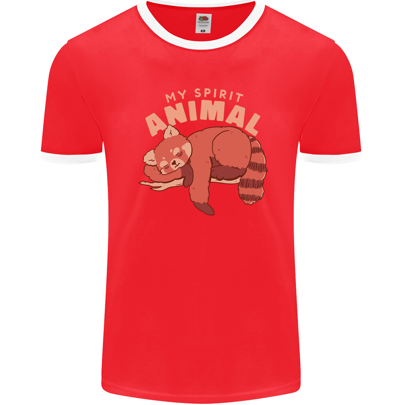 Red Panda My Spirit Animal Mens Ringer T-Shirt FotL Red/White