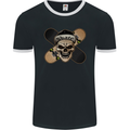 Skateboard Skull Skateboarding Mens Ringer T-Shirt FotL Black/White