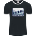 Snowboarding Evolution Funny Snowboarder Mens Ringer T-Shirt FotL Black/White