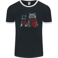 Dog & Cat in Scarves German Shepherd Mens Ringer T-Shirt FotL Black/White