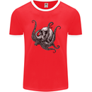 Cthulhu Skull Mens Ringer T-Shirt FotL Red/White