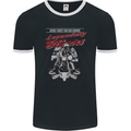 Legendary Bikers Skull Motorcycle Motorbike Mens Ringer T-Shirt FotL Black/White