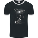 Full Moon Puppet Skeleton Halloween Skull Mens Ringer T-Shirt FotL Black/White