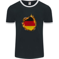 The German Flag Fire Effect Germany Mens Ringer T-Shirt FotL Black/White