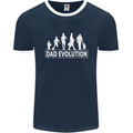 Dad Evolution Fathers Day Mens Ringer T-Shirt FotL Navy Blue/White