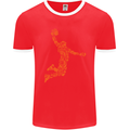 Basketball Word Art Mens Ringer T-Shirt FotL Red/White