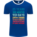 25th Birthday 25 Year Old Mens Ringer T-Shirt FotL Royal Blue/White