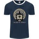 Vikings Valhalla Awaits Valknut Symbol Odin Mens Ringer T-Shirt FotL Navy Blue/White