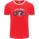 Kustom Kulture Cafe Racer Biker Motorbike Mens Ringer T-Shirt FotL Red/White