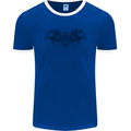 St Georges Day Roman Skull Wings Panther Mens Ringer T-Shirt FotL Royal Blue/White