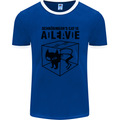 Schrodinger's Cat Science Geek Nerd Mens Ringer T-Shirt FotL Royal Blue/White
