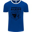 Schrodinger's Cat Science Geek Nerd Mens Ringer T-Shirt FotL Royal Blue/White