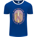 Breast Cancer Awareness Fights Alone Mens Ringer T-Shirt FotL Royal Blue/White